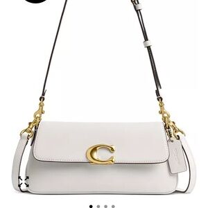 Coach Jet Small Leather Slim White Shoulder Bag with Gold C Hardware